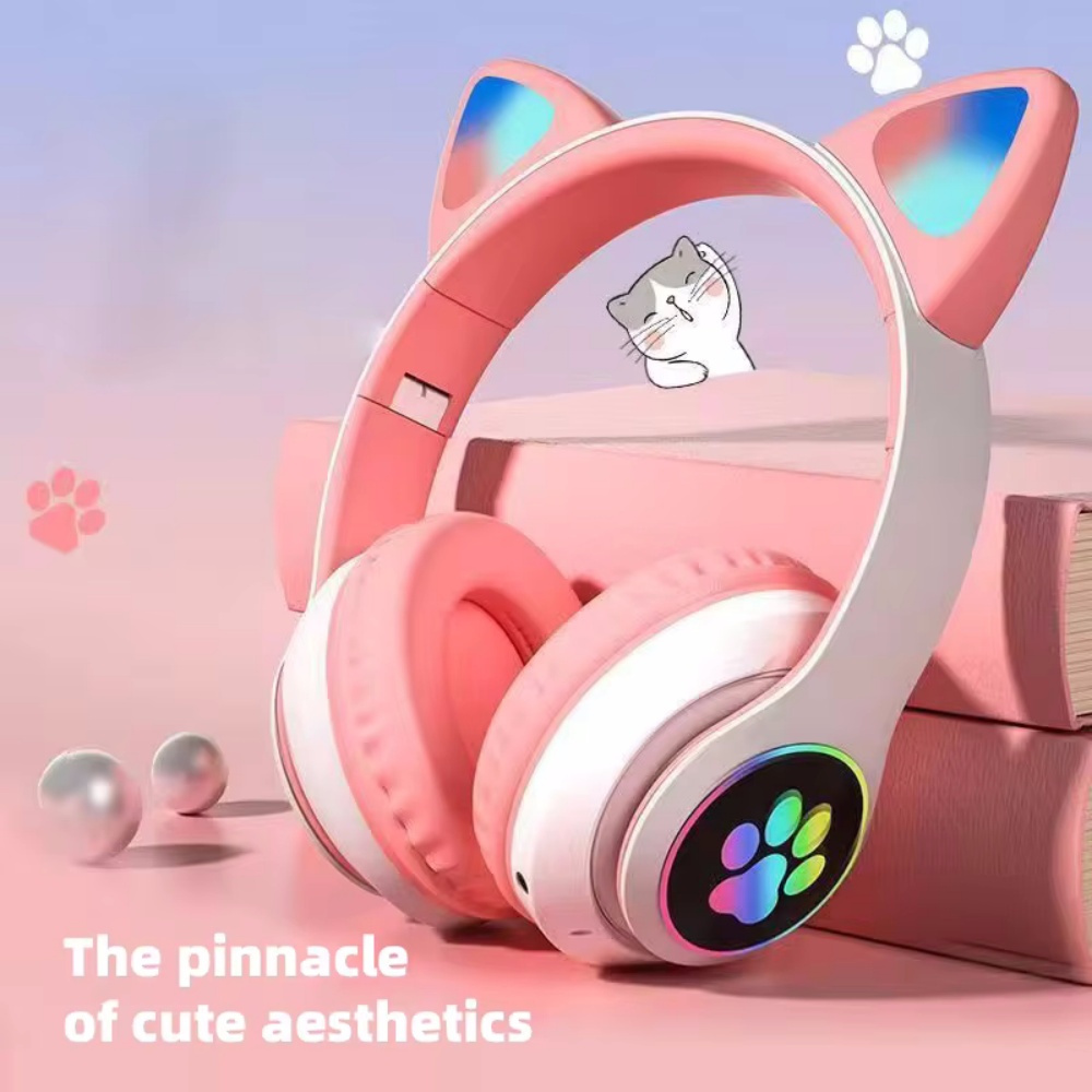 Cat Ear Bluetooth Headset Led - Leuke kattenoor Bluetooth-compatibele headset met LED
